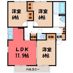 宇都宮駅 バス20分  西中丸停下車：停歩6分 2階の物件間取画像